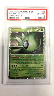 2010 Pokemon Heartgold & Soulsilver Triumphant Celebi-holo PSA