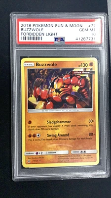 2018 Pokemon Sun & Moon Forbidden Light 77 Buzzwole PSA 10