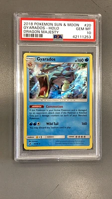 2018 Pokemon Sun & Moon Dragon Majesty 20 Gyarados-holo PSA 10