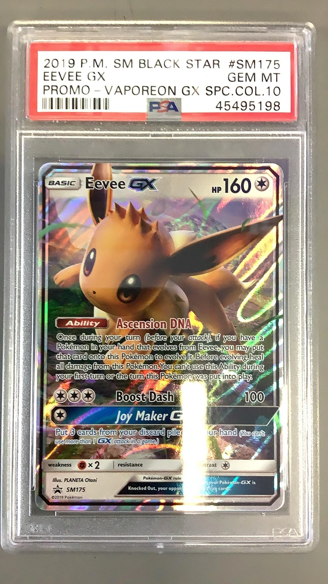 GameStop 2019 Pokemon Sm Black Star Promo Sm175 Eevee Gx Vaporeon Gx  Special Collection PSA 10 | Arden Fair