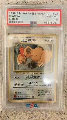 1998 Pokemon Japanese Vending 22 Fearow Series Ii PSA 8