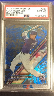 2017 Topps High Tek Cbe Cody Bellinger Blue Rainbow PSA 10