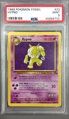 1999 Pokemon Fossil 23 Hypno PSA