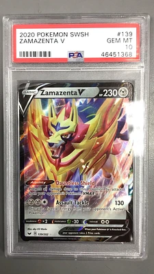 2020 Pokemon Sword & Shield 139 Zamazenta V PSA