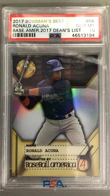 2017 Bowman's Best Baseball America's 2017 Dean's List Ra Ronald Acuna PSA 10