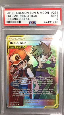 2019 Pokemon Sun & Moon Cosmic Eclipse 234 Full Art/red & Blue PSA