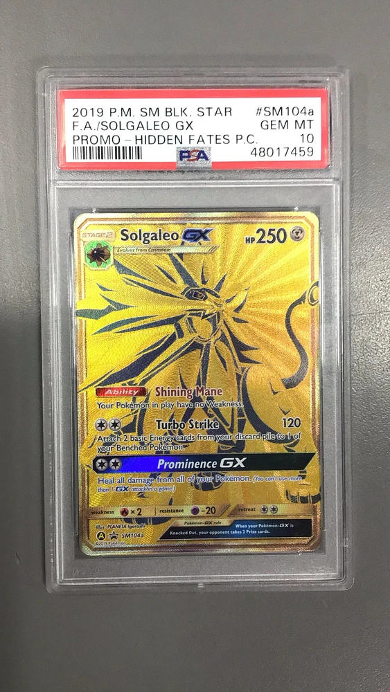 GameStop 2019 Pokemon Sm Black Star Promo Sm104a Full Art/solgaleo 