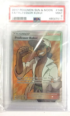 2017 Pokemon Sun & Moon 148 Full Art/professor Kukui PSA 9