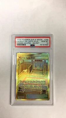 2019 Pokemon Sun & Moon Cosmic Eclipse 268 Full Art/martial Arts Dojo Secret PSA 10