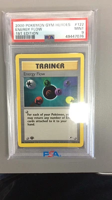 2000 Pokemon Gym Heroes 122 Energy Flow 1st Edition PSA 9