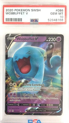 2020 Pokemon Sword & Shield 086 Wobbuffet V PSA 10