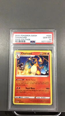 2020 Pokemon Sword & Shield Vivid Voltage 025 Charizard PSA