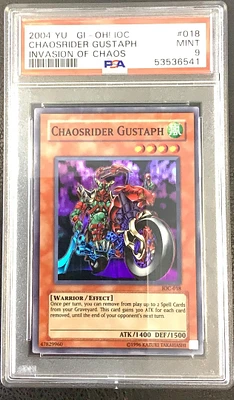 2004 Yu-gi-oh! Ioc-invasion Of Chaos 018 Chaosrider Gustaph PSA 9