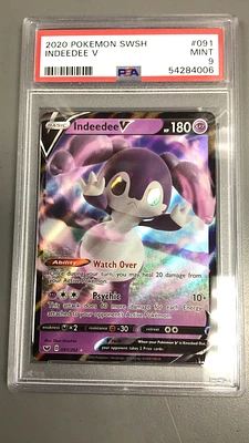 2020 Pokemon Sword & Shield 091 Indeedee V PSA 9