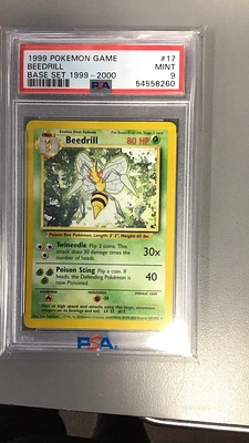 1999 Pokemon Game 17 Beedrill Base Set 1999-2000 PSA