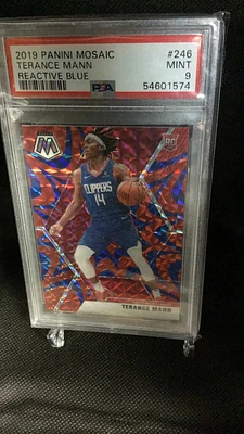 2019 Panini Mosaic 246 Terance Mann Reactive Blue PSA 9