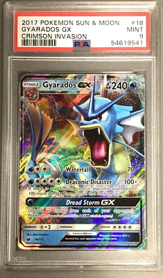 2017 Pokemon Sun & Moon Crimson Invasion 18 Gyarados Gx PSA