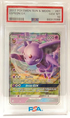 2017 Pokemon Sun & Moon 61 Espeon Gx PSA 10