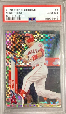 2020 Topps Chrome 1 Mike Trout X-fractor PSA 10