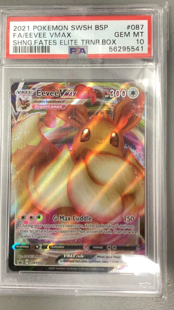 GameStop 2021 Pokemon Swsh Black Star Promo 087 Fa/eevee Vmax PSA