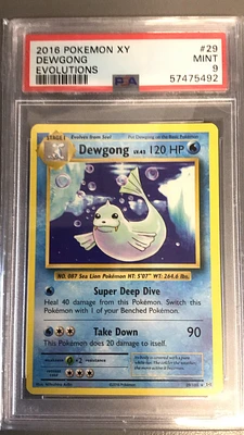 2016 Pokemon Xy Evolutions 29 Dewgong PSA 9