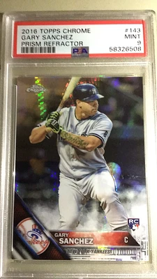 2016 Topps Chrome 143 Gary Sanchez Prism Refractor PSA 9