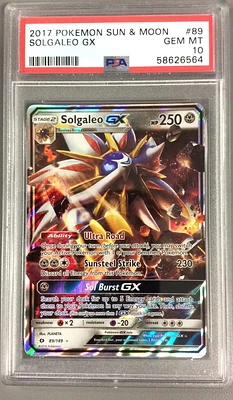 2017 Pokemon Sun & Moon 89 Solgaleo Gx PSA