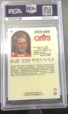 1989 Hoops 351 Steve Kerr PSA 10