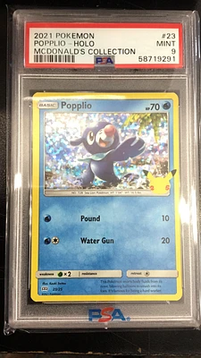 2021 Pokemon Mcdonald's Collection 23 Popplio-holo PSA 9