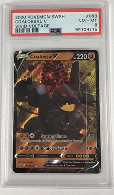 2020 Pokemon Sword & Shield Vivid Voltage 098 Coalossal V PSA 8