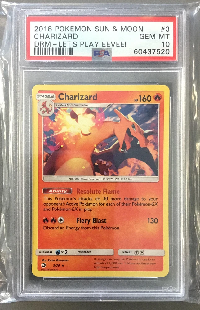 GameStop 2018 Pokemon Sun & Moon Dragon Majesty 3 Charizard Let’s