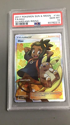 2017 Pokemon Sun & Moon Guardians Rising 144 Full Art/hau PSA