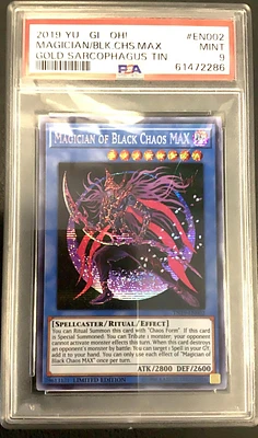 2019 Yu-gi-oh! Gold Sarcophagus Tin En002 Magician Of Black Chaos Max PSA 9