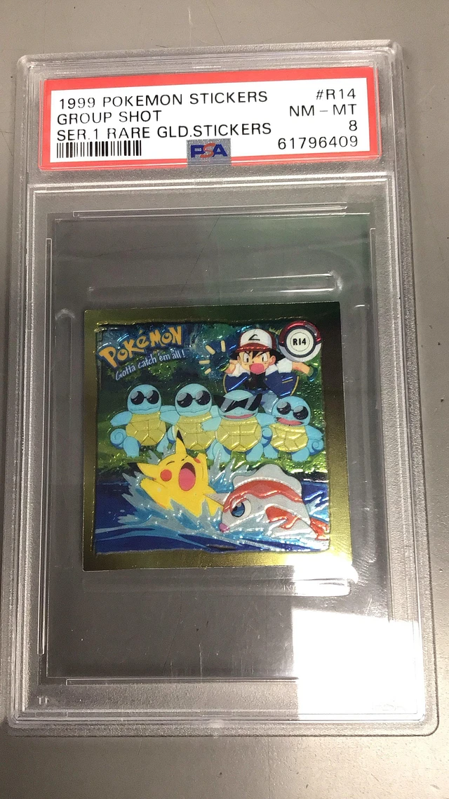 GameStop 1999 Pokemon Stickers Series 1 Rare Gold Stickers R14 Group Shot  PSA 8 | Connecticut Post Mall