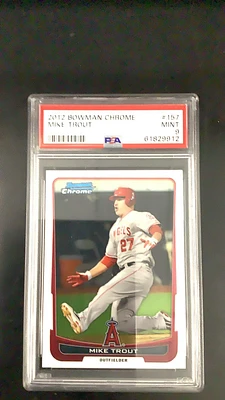 2012 Bowman Chrome 157 Mike Trout PSA 9