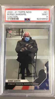 2020 Topps Now Election 21 Bernie Sanders PSA 9