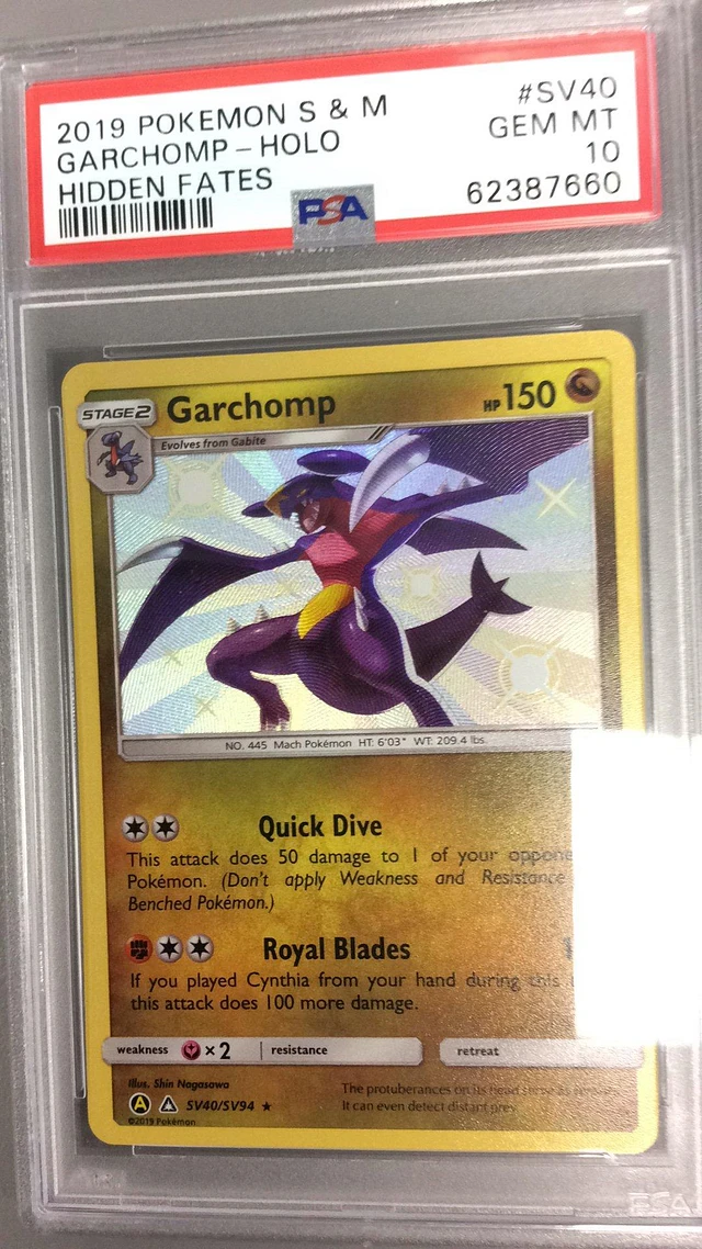 shiny garchomp pokemon card GameStop 2019 Sun & Moon Hidden Fates Sv40 PSA 10 5ban Graphics SV8a Garchomp ex 038/182 - Paradox