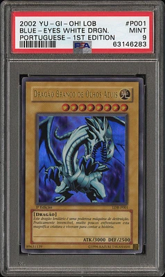 2002 Yu-gi-oh! Lob-legend Of Blue Eyes White Dragon P001 Blue-eyes White Dragon 1st Edition-portuguese PSA 9