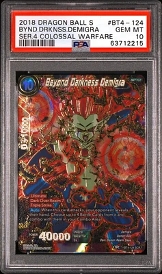 2018 Dragon Ball Super Card Game Series 4 Colossal Warfare Bt4-124 Bynd Darkness Demigra PSA 10