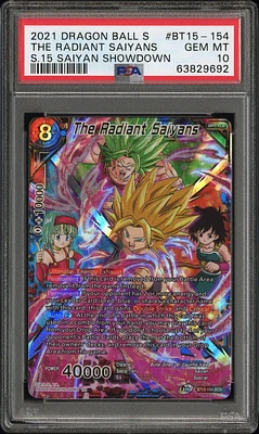 2021 Dragon Ball Super Card Game Series 15 Saiyan Showdown Bt15-154 The Radiant Saiyans PSA 10