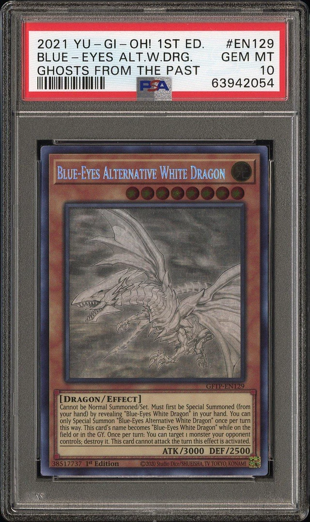 2021 Yu-gi-oh! Ghosts From The Past En129 Blue-eyes Alternative White Dragon 1st Edition PSA