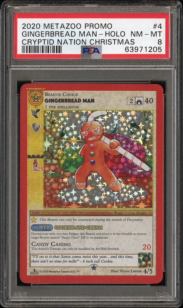 2020 Metazoo Promo 4 Gingerbread Man-holo Cryptid Nation Christmas PSA 8