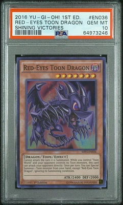 2016 Yu-gi-oh! Shvi-shining Victories En036 Red-eyes Toon Dragon 1st Edition PSA 10