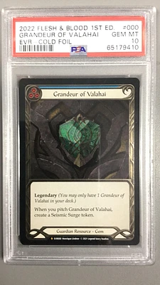 2022 Flesh And Blood Everfest 1st Edition 000 Grandeur Of Valahai Cold Foil PSA 10