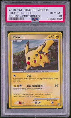 2010 Pokemon Pikachu World Promo Pikachu-holo Portuguese PSA 10