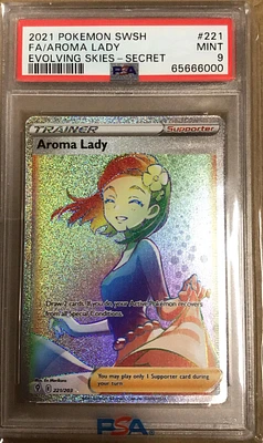 2021 Pokemon Sword & Shield Evolving Skies 221 Full Art/aroma Lady Secret PSA