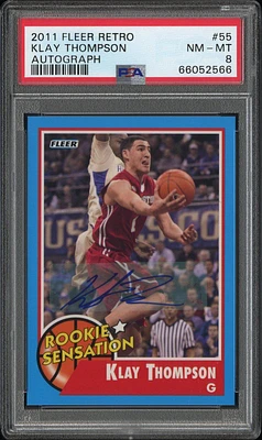 2011 Fleer Retro 55 Klay Thompson Autograph PSA 8