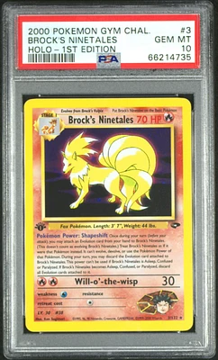 2000 Pokemon Gym Challenge 3 Brock's Ninetales Holo-1st Edition PSA