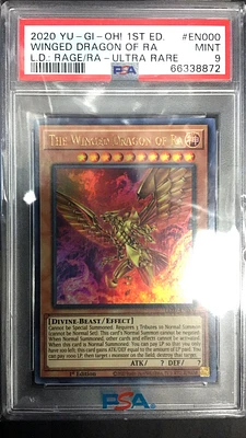 2020 Yu-gi-oh! Legendary Duelists: Rage Of Ra En000 Winged Dragon Of Ra PSA