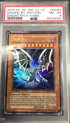 2010 Yu-gi-oh! Duelist Pack: Kaiba En023 Malefic Blue-eyes White Dragon 1st Edition PSA 8